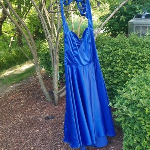 Swing satin halter dress